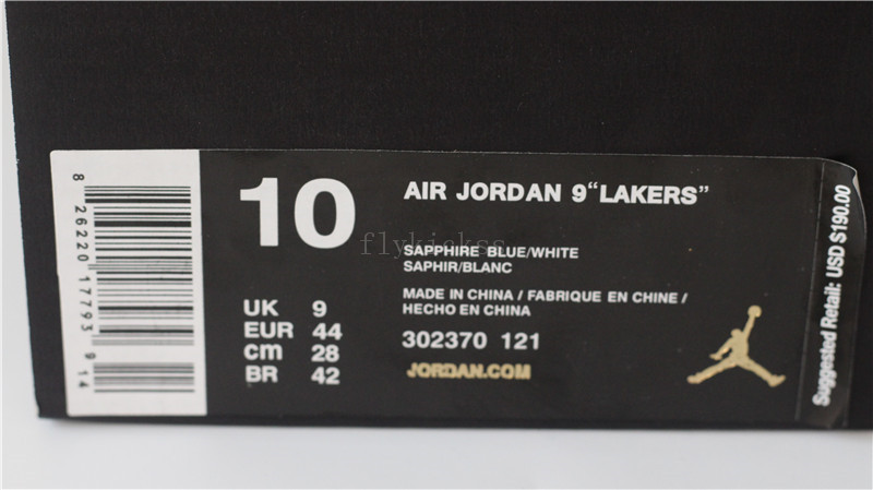 Air Jordan 9 Kobe Bryant Lakers PE